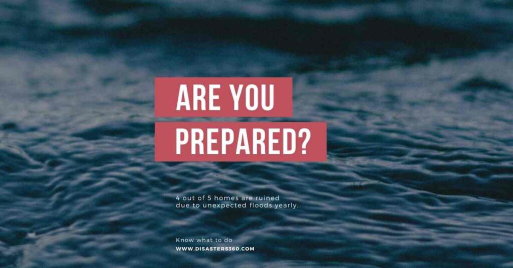 A flood preparedness awareness image with the text "Are You Prepared?" over a background of water waves, emphasizing the importance of having a Flood Emergency Kit and Water & Food Supplies.
Flood Emergency Kit Disasters360 Rashid Javed Water & Food Supplies